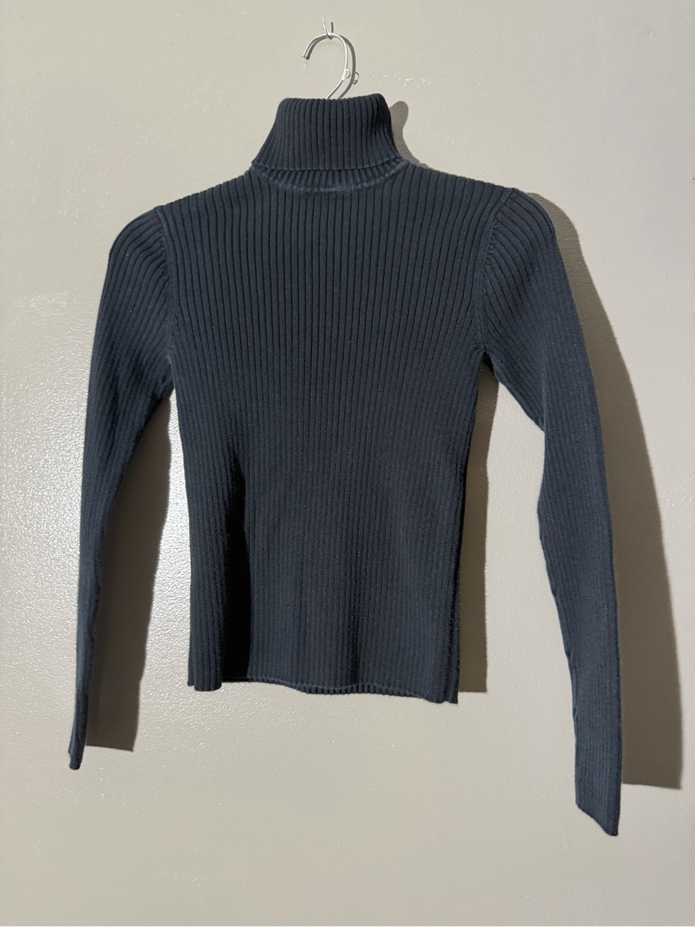 The Limited Black Ribbed Crewneck Sweater